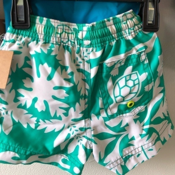 Tea Baby Blue Green Swim Shirt and Shorts Set 3 - 6 M - Picture 6 of 10